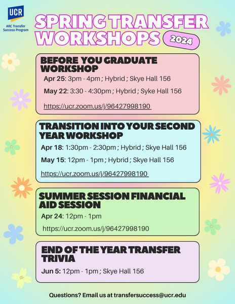 spring transfer workshops flyer